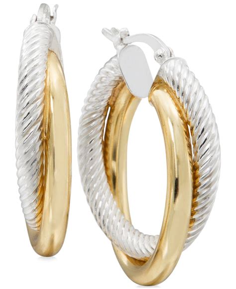 Designer Earrings: Fine Gold Hoops, Silver Studs 